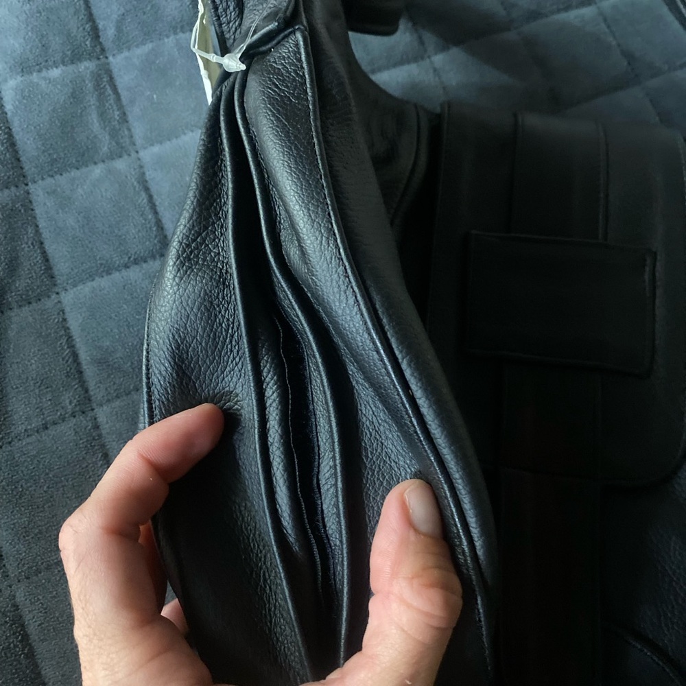 NWT Black Leather concealed carry purse